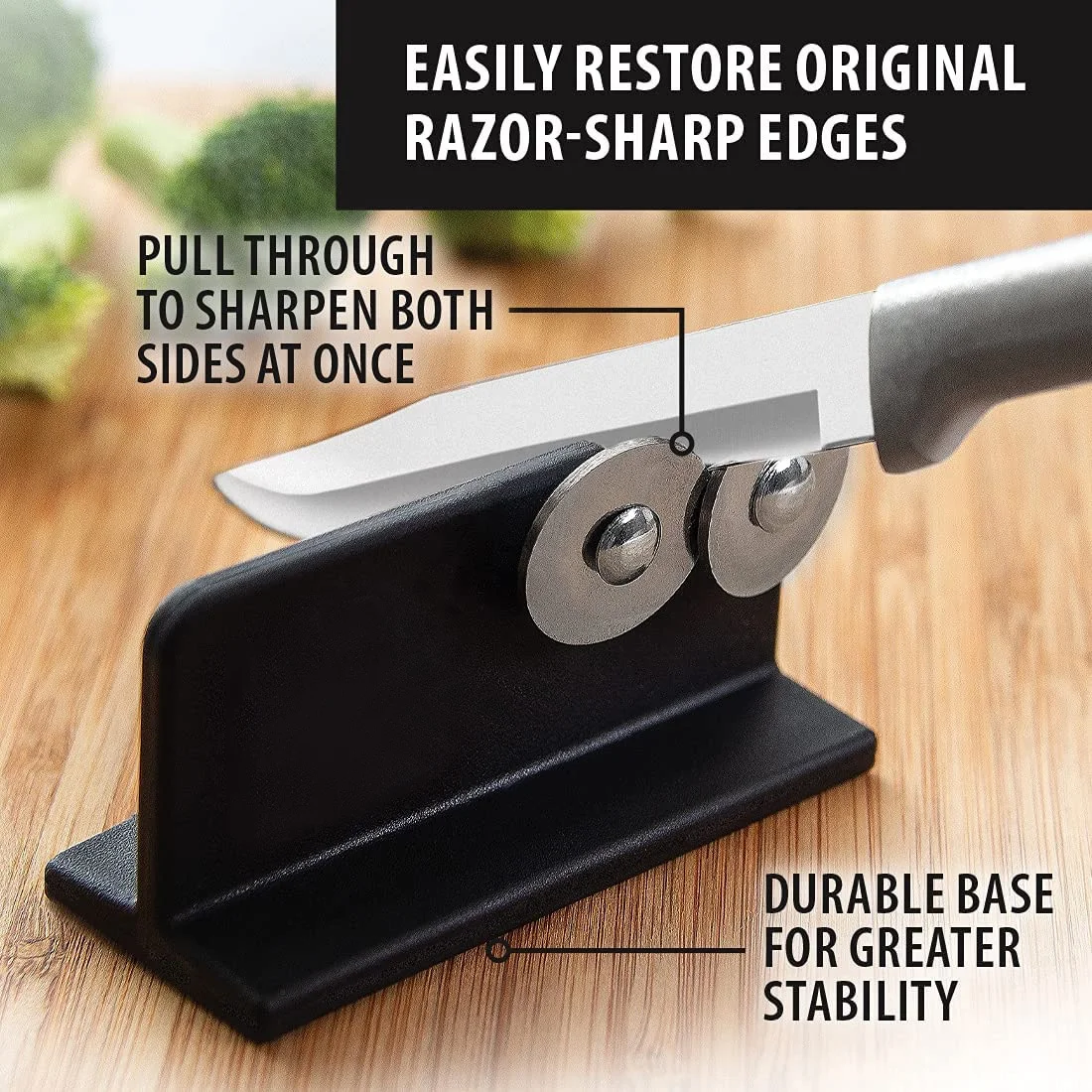Knife Sharpener Portable Multi-Functional Hand-Held Black Sharpening Stone Household Kitchen Accessories Tool