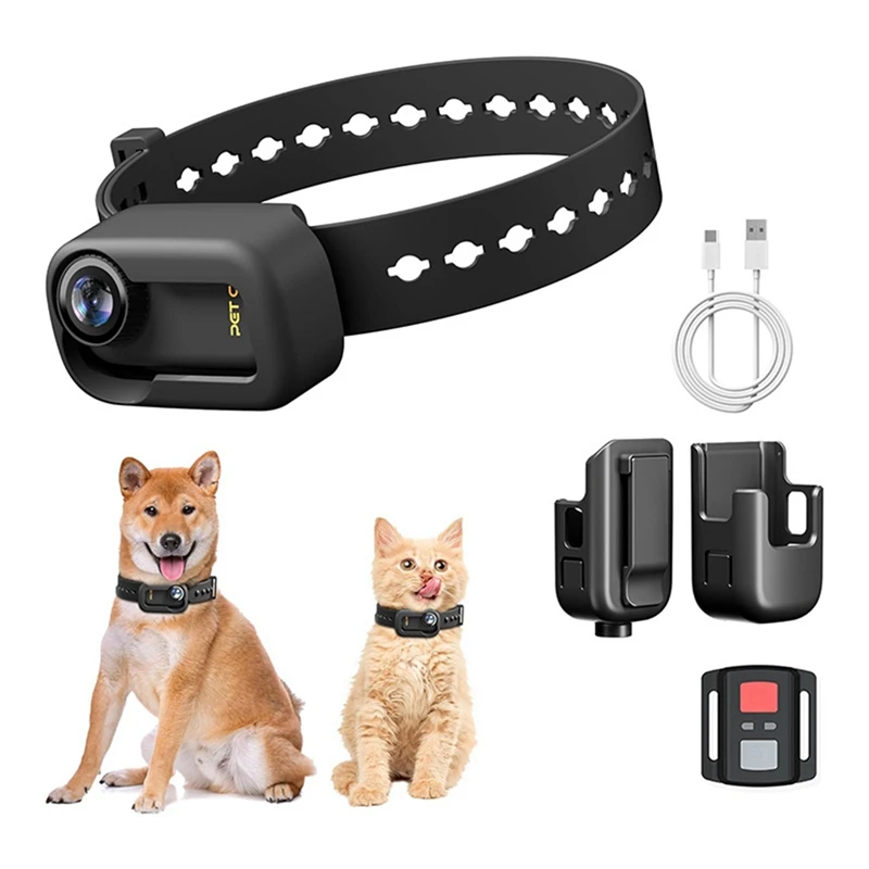 4K 30Hz Pet Collar Camera, Animal Vlog Camera Mini Action Camera For Video Records Dog Collar Camera 5