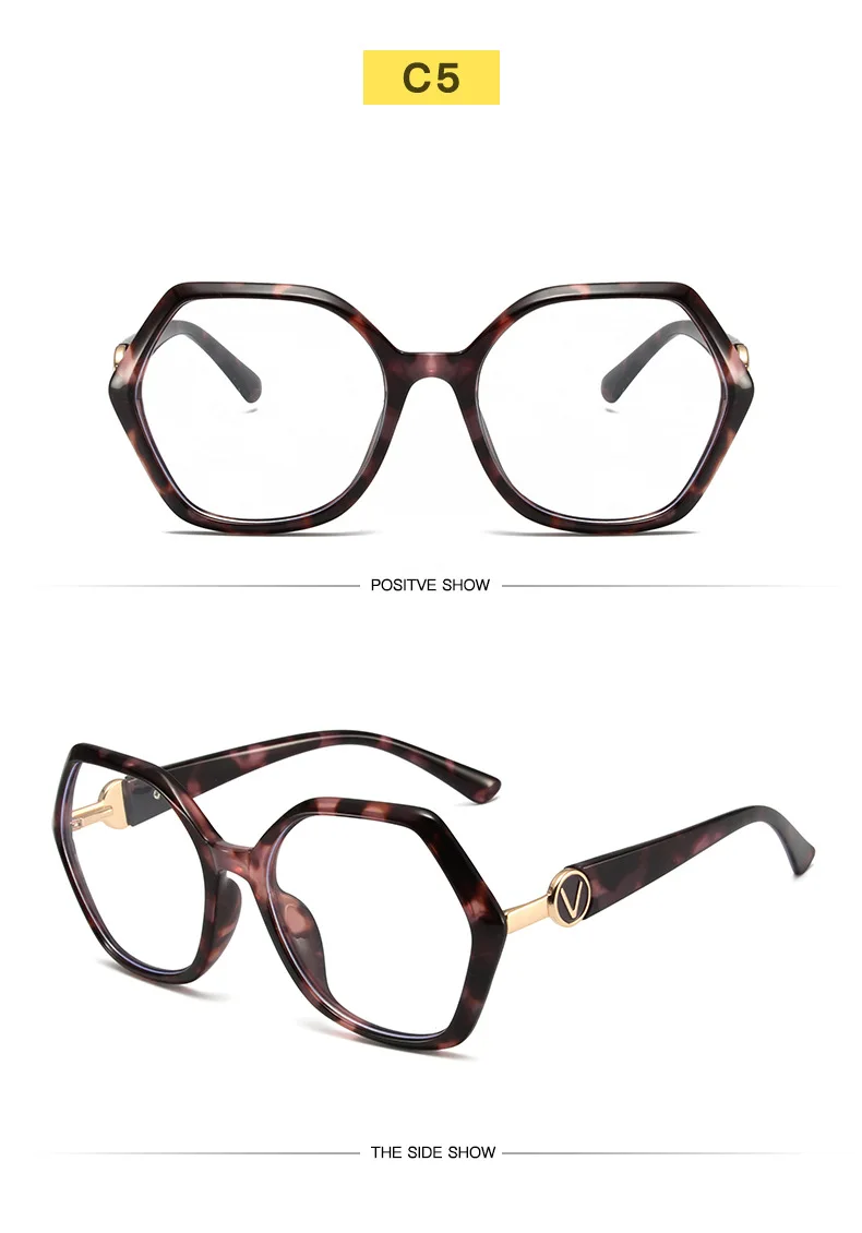 Mode Übergroße Quadratische Brillen Retro frauen Anti-blau Licht Blockieren Metall Rahmen Gläser Anti Strahlung Trend Optische – Detail 10