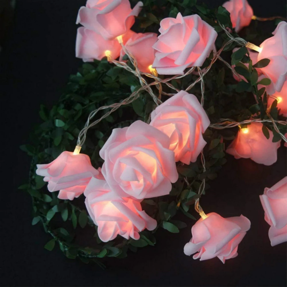 1.5m 3m 6m10m Rose Flower LED String Fairy Light USB Battery Power 5V Red Pink Warm Blue RGB Wedding Christmas Party Decoration