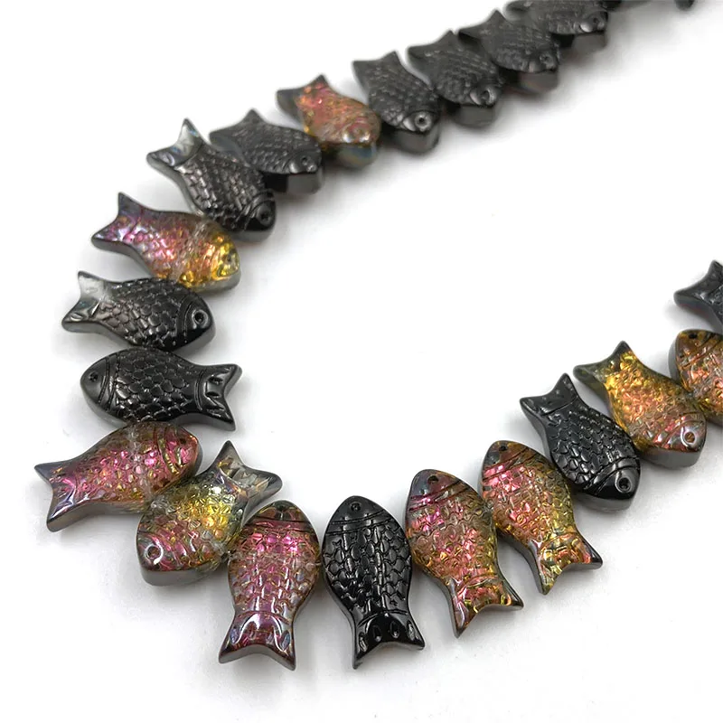 Fish shape crystal glass beads 8x15mm fish shape crystal glass beads for jewelry making DIY craft beads for bracelet earring hairpin accessories