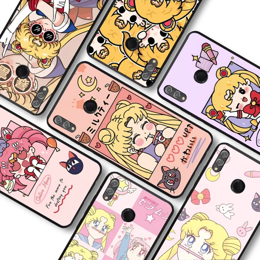 Cute S-Sailor M-Moon Phone Case For Huawei Honor 10 lite 9 20 7A 9X 30 50 60 70 pro plus Soft Silicone Cover