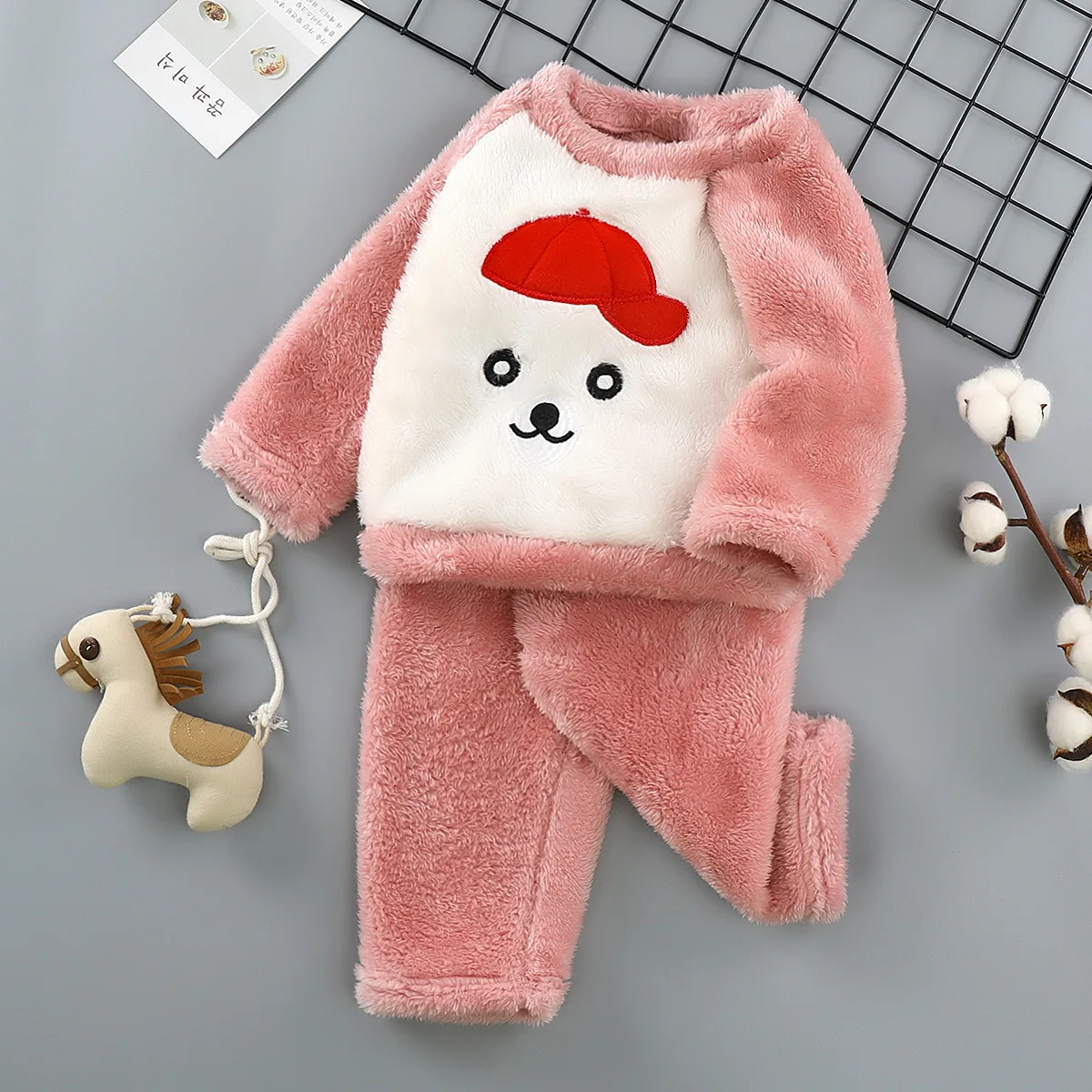 2021 New Winter Kids Pajamas Sets Warm Pyjamas For Boys Thicken Girls Sleepwear Flannel Fleece Baby Thermal Homewear Set 3-10Y custom pajama sets	