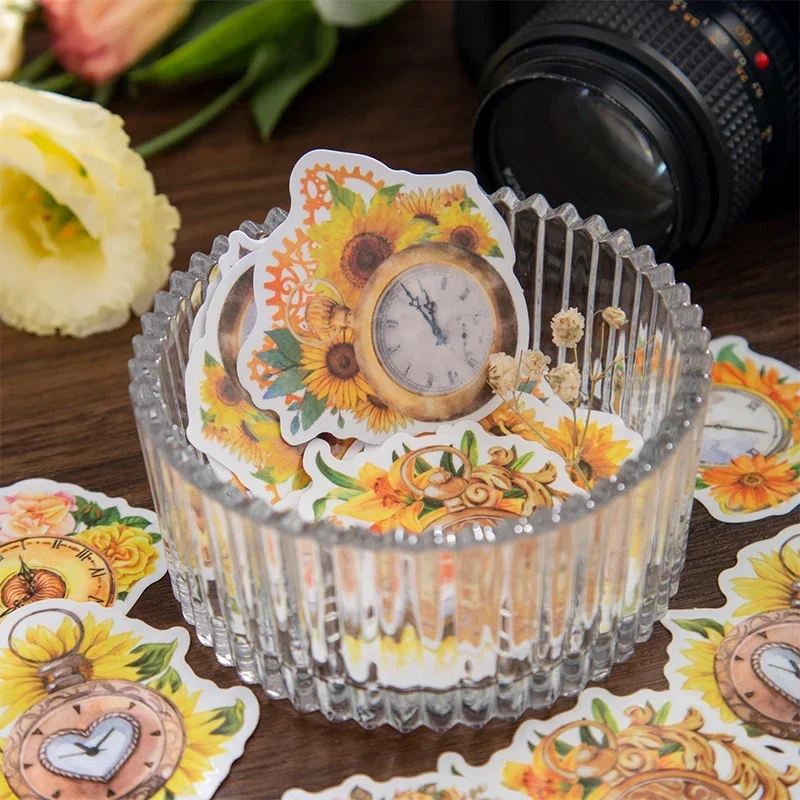 

20 pcs/pack Literary Flower Clocks Scrapbooking Supplies diary Planner Decorative Craft Stationery Sticker 6 options