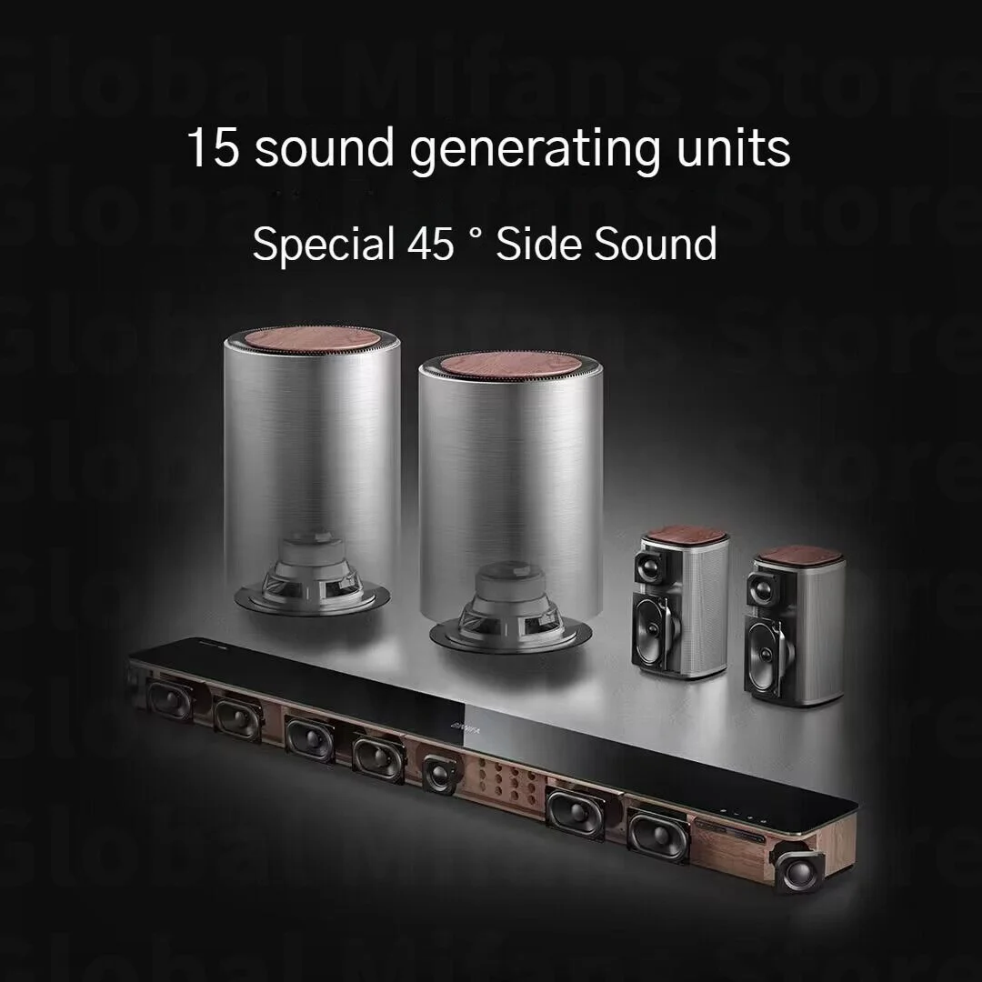 BINNIFA Home Audio Speaker Dolby DTS Decoding 5.2 Dual Bass Surround Sound Dual Microphone High Power SoundBar Subwoofer Theater