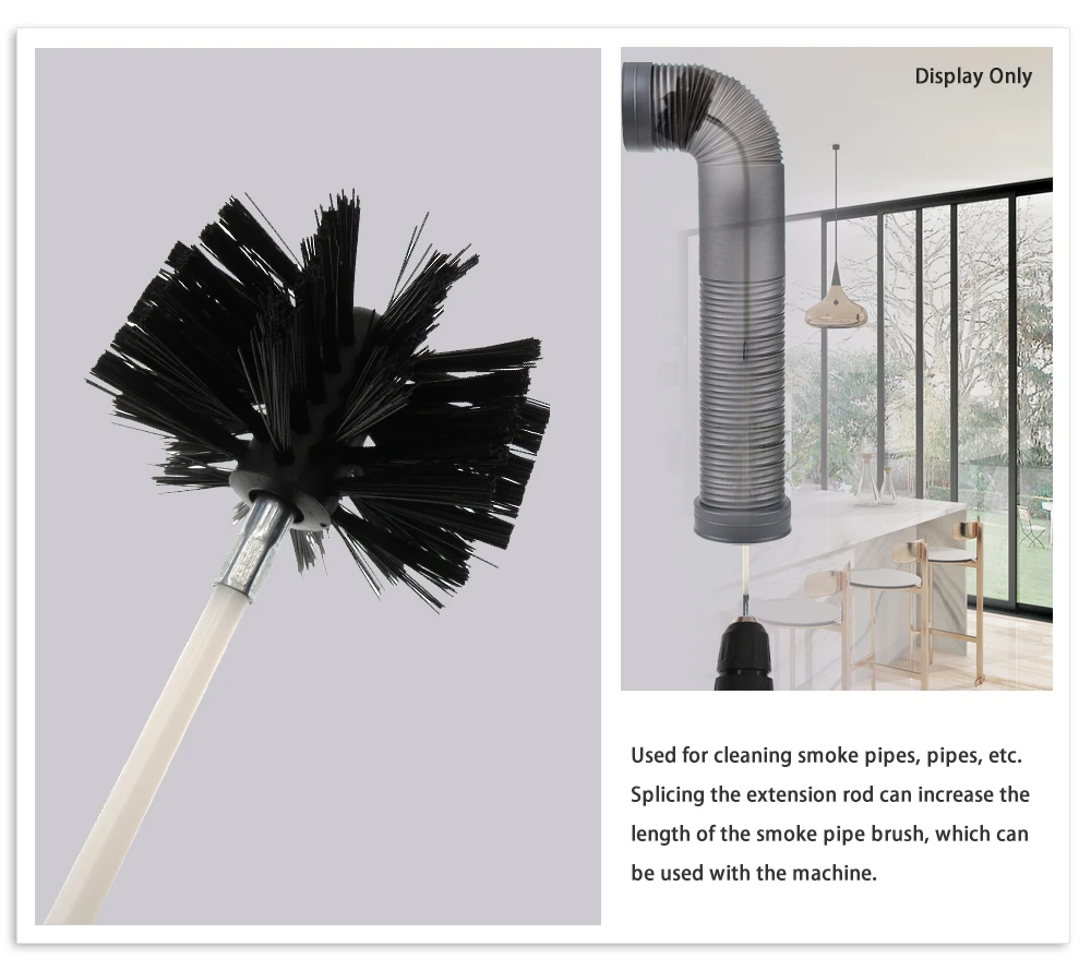1-37 Pcs Flexible Chimney Sweep Set 12-50 Feet for Flue Sweeping Brush & Rod Kit Soot Cleaning Rods Nylon Brush Cleaning Tool 2