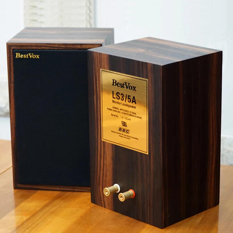BestVox LS3/5A Monitor Bookshelf HIFI Speakers 83dB Passive Classic 11 Ohms Version Plywood Speaker Box 15 ohms LS3/5A