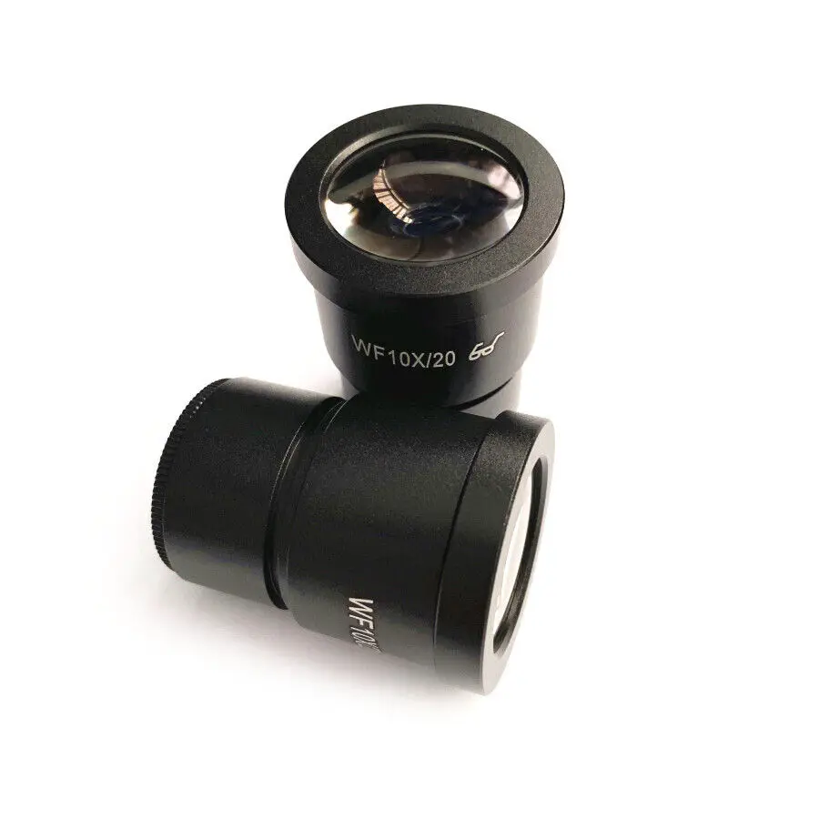 2 PCS Wide Field Eyepiece WF10X 20mm Microscope Wide Angle Eyepiece 30mm Mounting Interface for Stereo Microscope