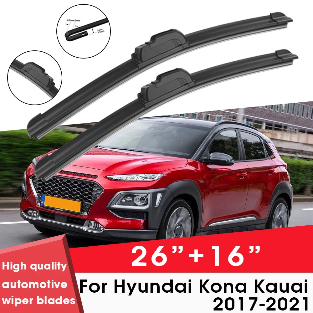 Spazzole Tergicristallo Per Auto Per Hyundai Kona Kauai 2017-2021 26 "+ 16" Parabrezza Clean Naturl Gomma Auto Tergicristalli Accessori