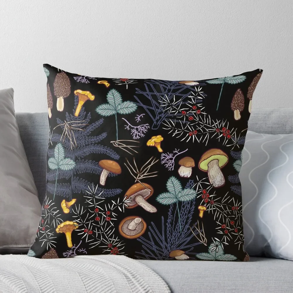 

dark wild forest mushrooms Throw Pillow Cushions For Sofa Sofa Cushion