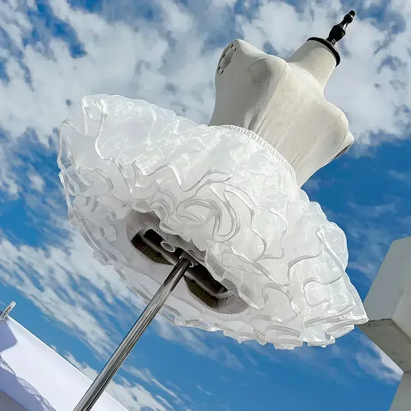 Multi-layer Ruffled Petticoats for Women Fluffy Bubble Skirt Crinoline Underskirt No Hoop Boneless Lolita Puffy Skirt Mini Skirt 6