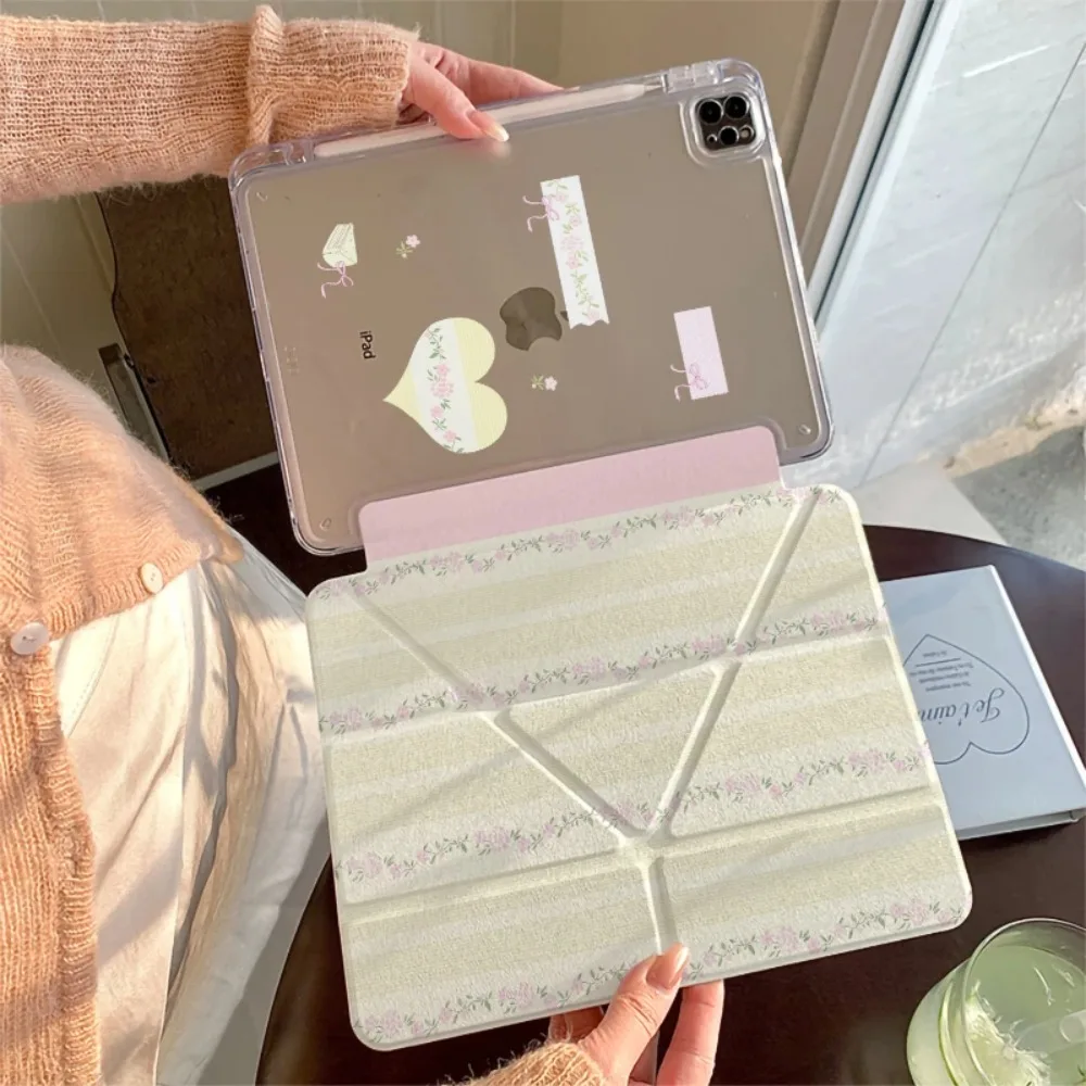 Yellow Floral 3+Y-Fold Tablet Case