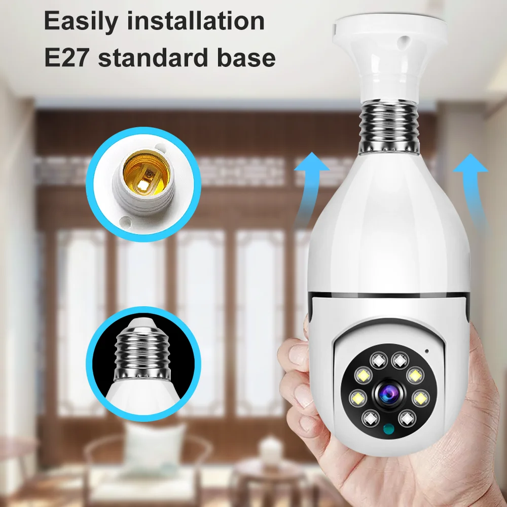 Panoramic Bulb Camera Tuya 3MP/4MP/5MP WiFi Two Way Voice AI Human Detection Night Vision E27 Camera HD Surveilance Light Blub 6