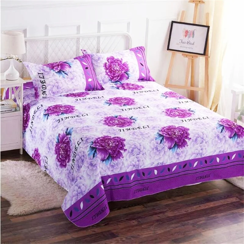 Bed Sheets Set with 2 Pillowcases - Sexy Flower Print Bed Sheet