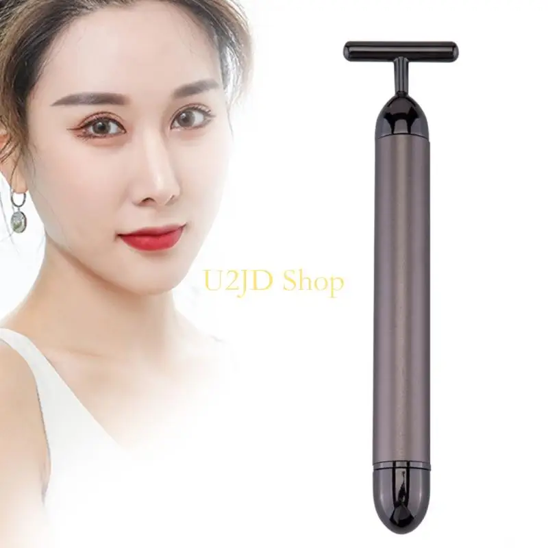 U2JD T-Shape 24k Golden for Facial Massager,Gold for Facial Massager Energy Instant Face Pull Tight Firming Lift(No Bat