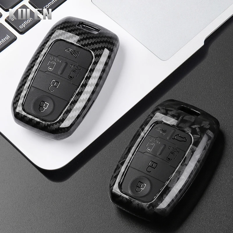 Sleek Carbon Fiber Style Car Key Case Cover