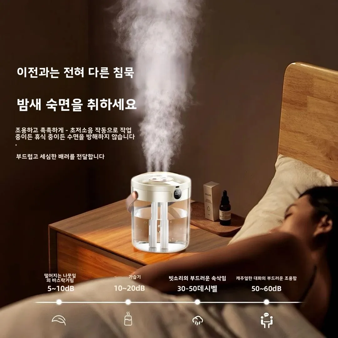 방용 가습기 대용량 휴대용 데스크탑 초음파 가습기(스프레이 청정기 포함) 사무실용 조용한 충전식 공기청정기