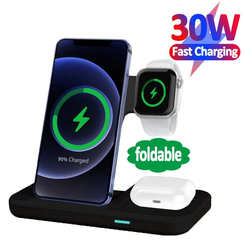 NEW 30W Magnetic Wireless Charger Pad For Macsafe iPhone 13 12 Pro Max Mini Qi Chargers Induction Fast Wireless Charging Station iphone 12 lifeproof case