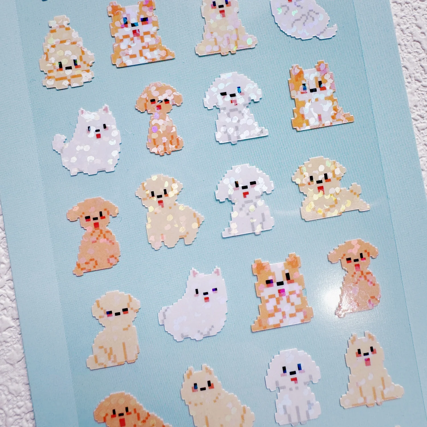 NEKONI 재미있는 레이저 동물 팬더 곰 모자이크 스티커 스크랩북 DIY 저널링 문구 일기 귀여운 스티커 학교 용품