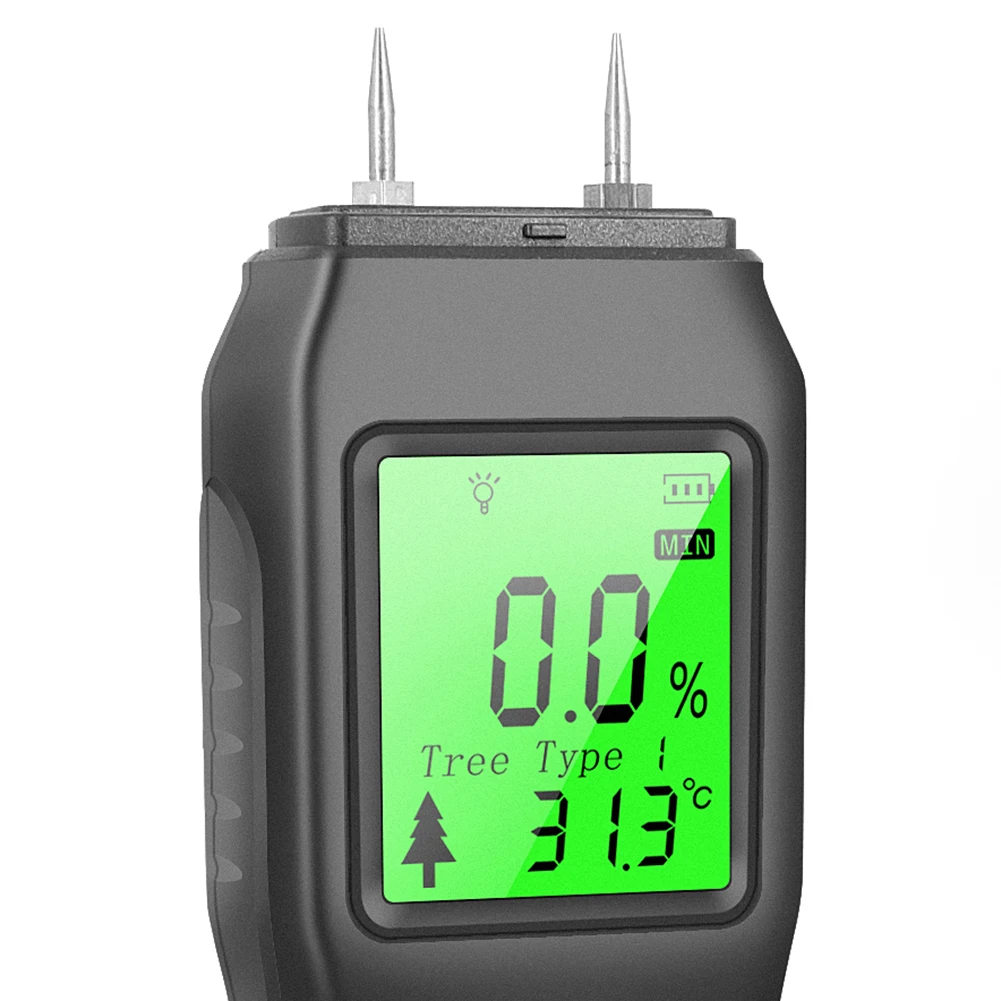 Wood Moisture Meter Digital Wood Moisture Meter LCD Display Timber Water Content Detector Pin-Type Lumber Damp Humidity Detector For Drywall Masonry