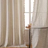 Natural Linen Curtains 84 Inch Length for Living Room 1 Panel Drape Semi Sheer Neutral Country Rustic 1