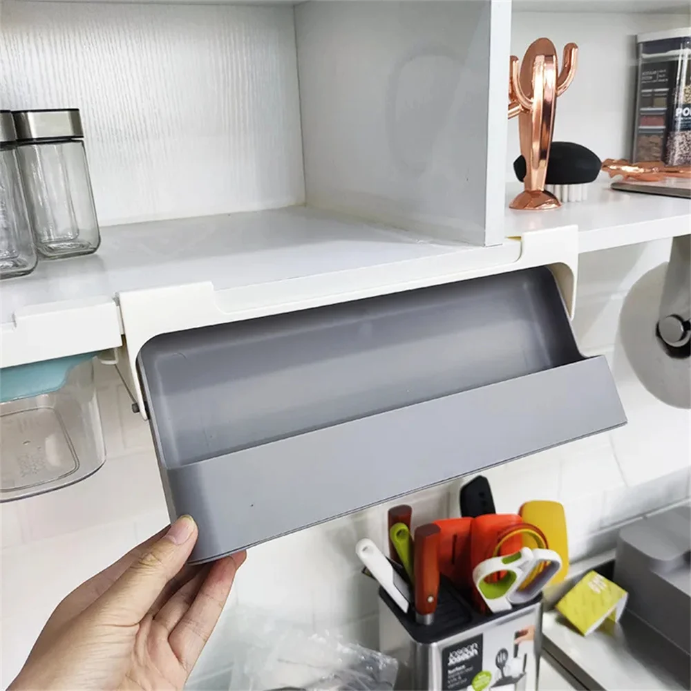 Seasoning Bottle Self-Adhesive Wall-Mounted Under-Shelf Spice Organizer Kitchen Storage Rack seasoning bottle organizer