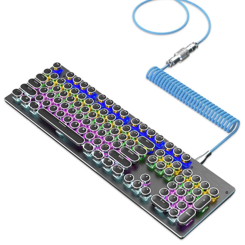 Cabo Enrolado para Teclado e Computador Desktop Conector Usb tipo c Gaming Acessórios Teclado - Imagem 6