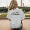 SOCIAL MEDIA KILLED ROMANCE T-shirt Fun Custom Couple Short Sleeve 100% Cotton Crew Neck Top for Men and Women  gothic 1