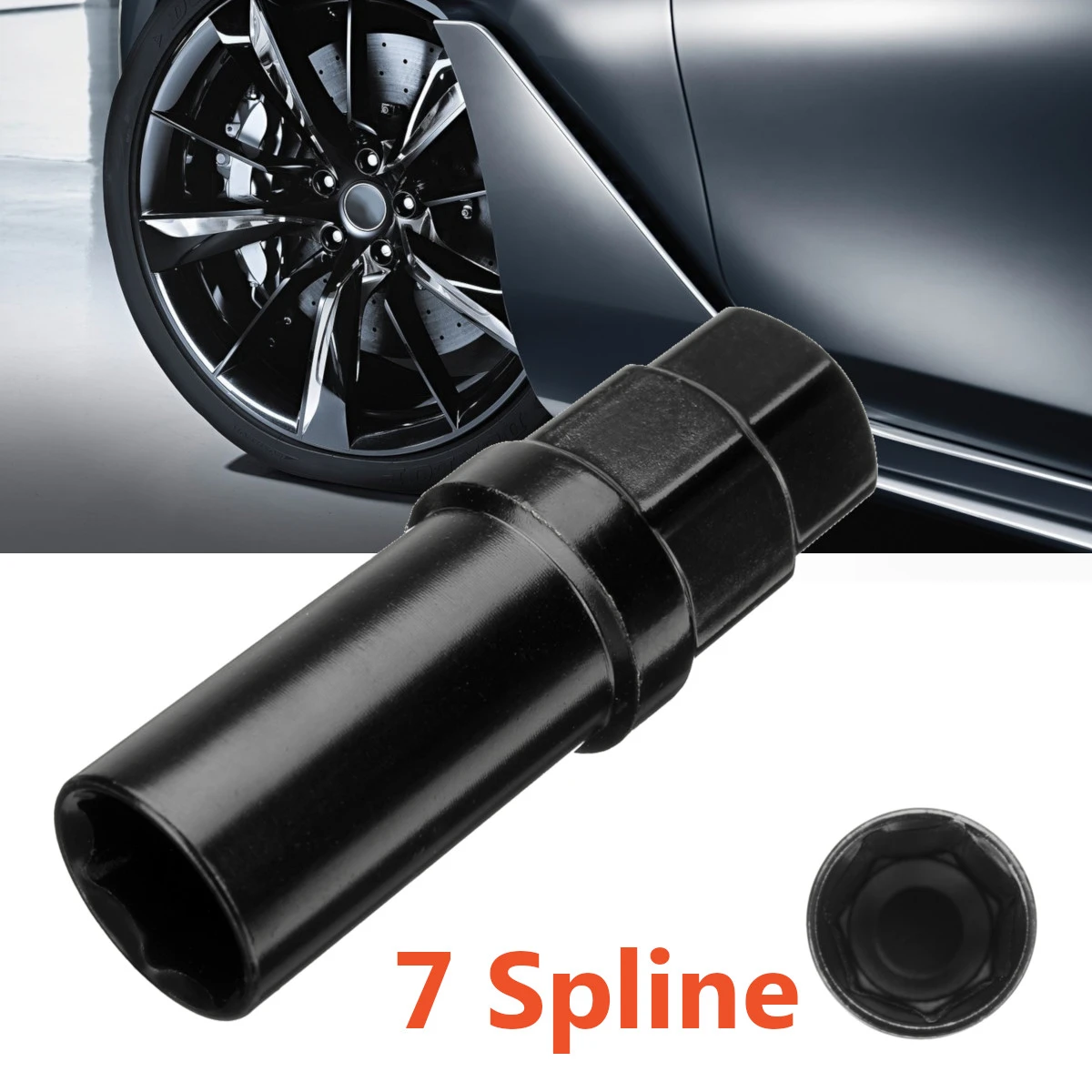 FUBANGBM Black 7 Sided Spline Tuner Lug Nut Locking Socket Key Removal Steel Tool FUBANGBM Black 7 Sided Spline Tuner Lug Nut Locking Socket Key Removal Steel Tool