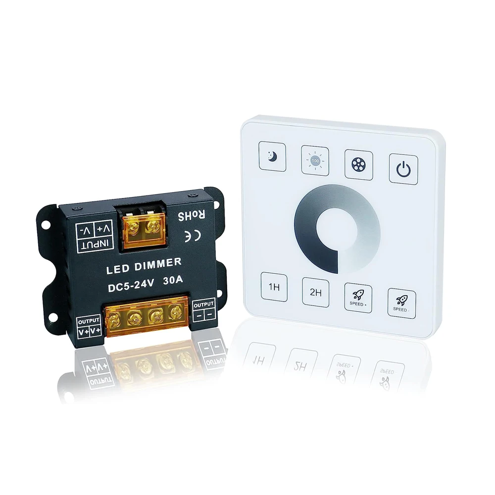 DC5V 12V 24V RF LED Dimmer 30A Wireless LED Controller 2.4G Touch Panel Switch For 5050 3528 COB Single color Strip led strip controller