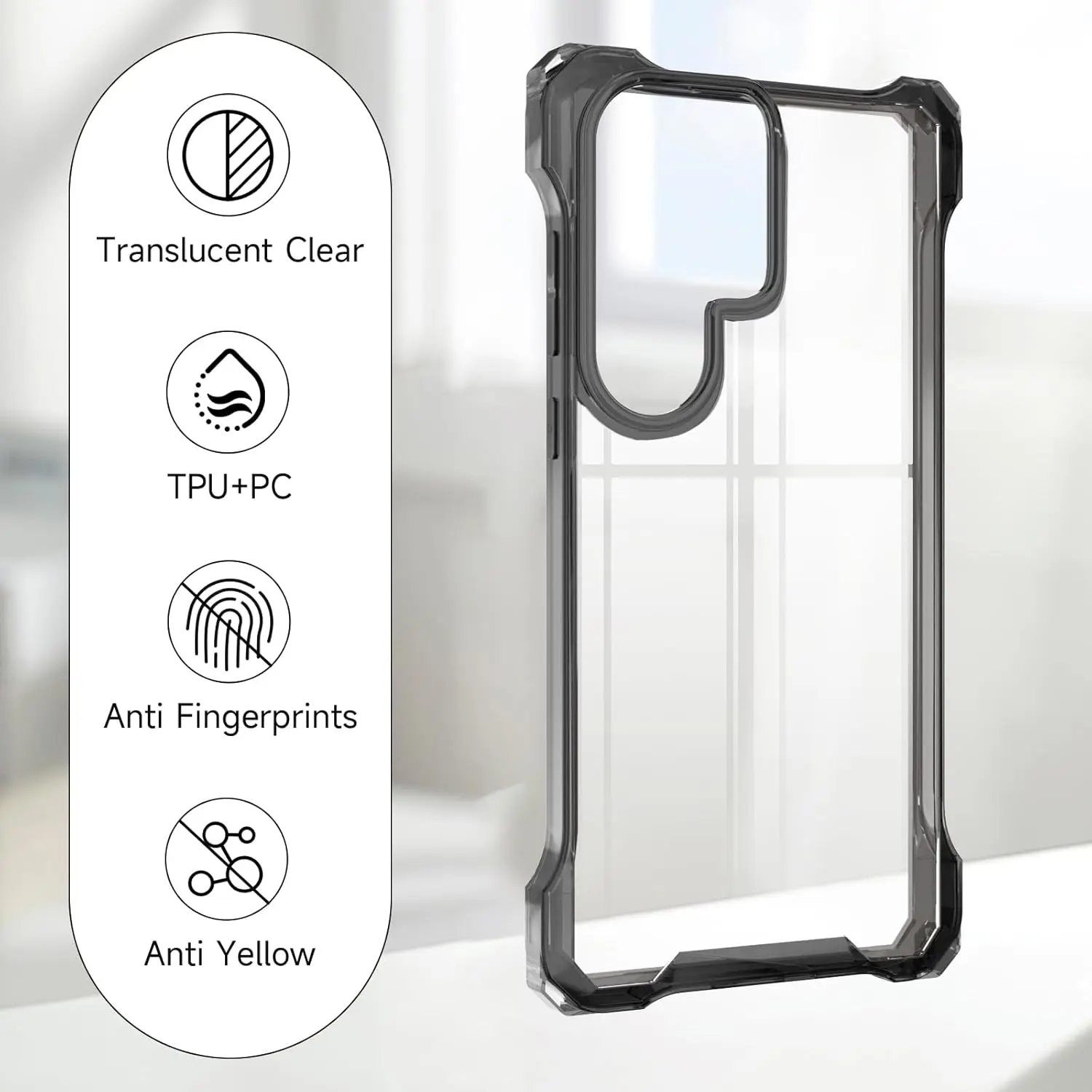 Transparent Crossbody Phone Case with Adjustable Neck Strap and Shock-Absorbing Design