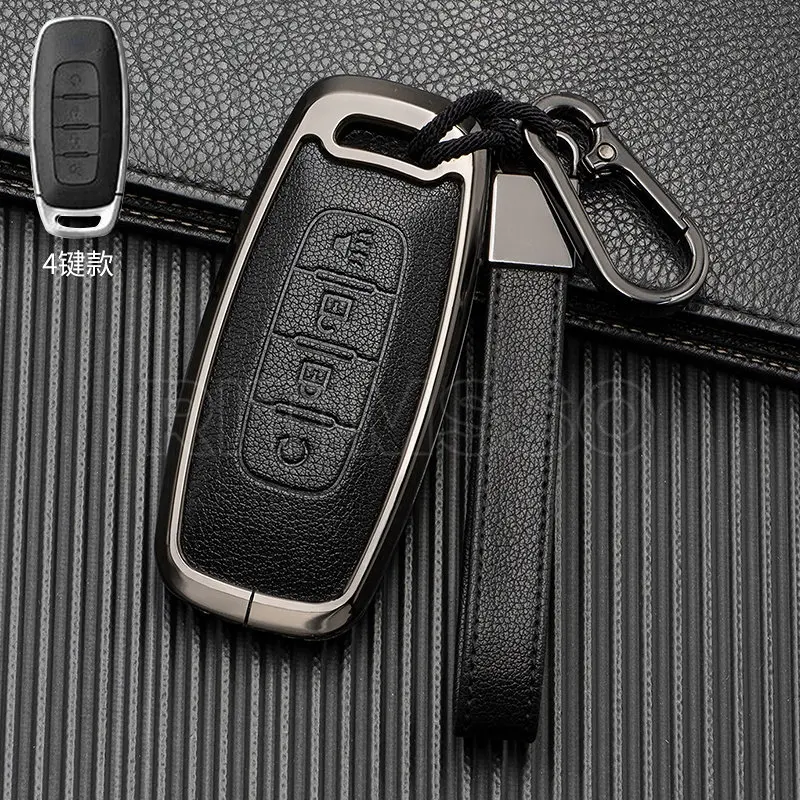 Zinc Alloy+leather Car Remote Key Fob Case Cover for Nissan Qashqai Altima Ariya 2022 Original Remote Control Key Shell