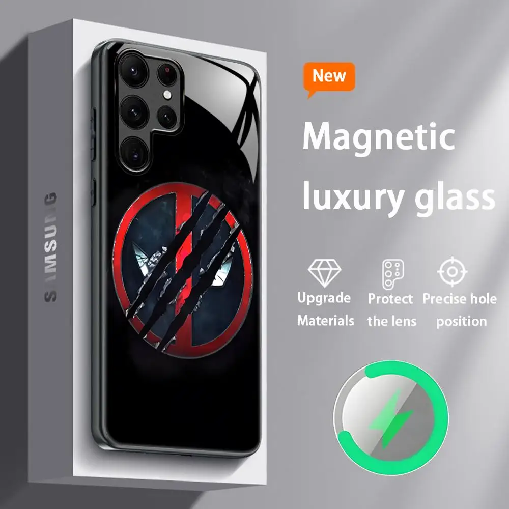 Sleek Magnetic Glass Hero Phone Case with Cool D-Dead PoolES Design