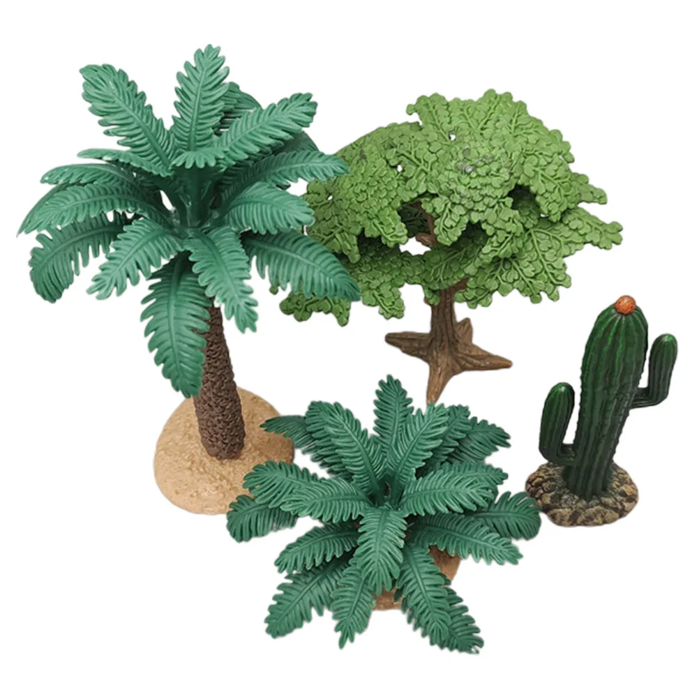 

4 Pcs Model Imitation Plants Fake Planta Artificial Cactus Pvc Mini Trees Decor