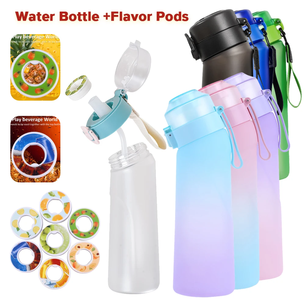650ML Drink Bottle BPA Free Flavored for Camping Hiking Fishing (Blue)