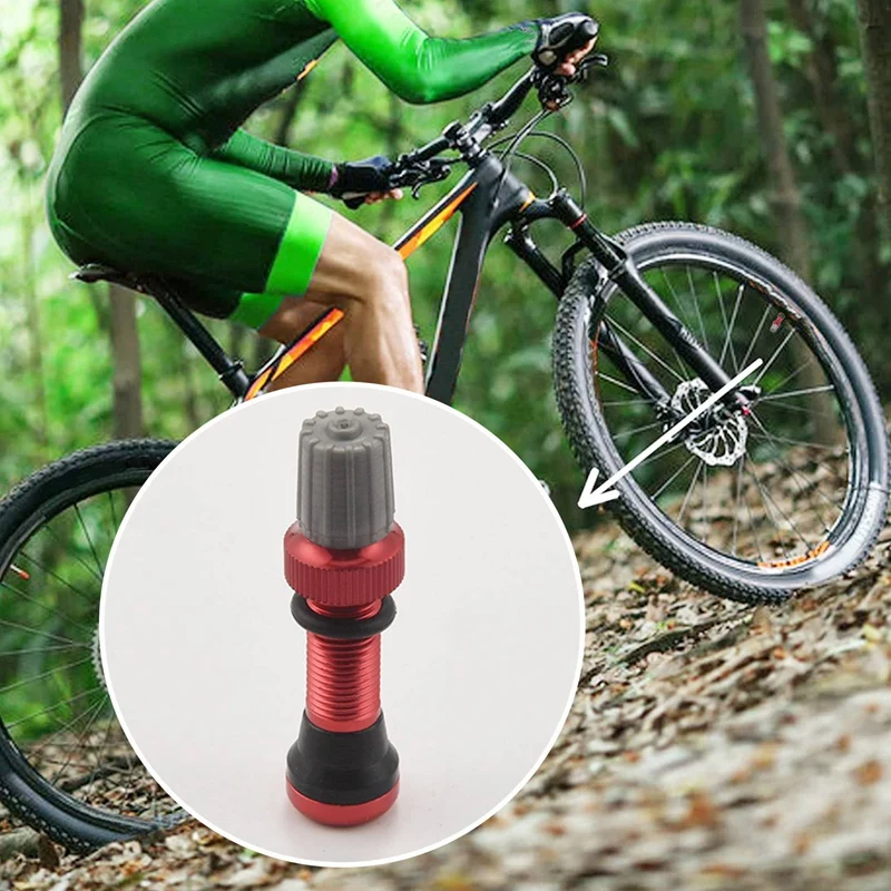 로드 바이크 및 MTB용 튜브리스 에어 밸브 스템, 범용 슈레이더, 10mm 베이스, 1 쌍, 40mm