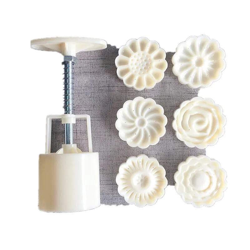 Mooncake Mold Mid-Autumn Festival Hand-Pressure Flower DIY Fondant Decoration Tools