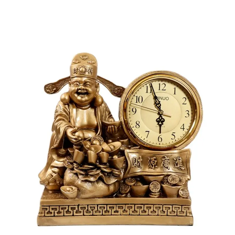 

God of Wealth Clocks, Clocks, Ornaments, Home Desk Creative Living Room Clocks, Desktop Flipping Pages, Chinese Mechanical