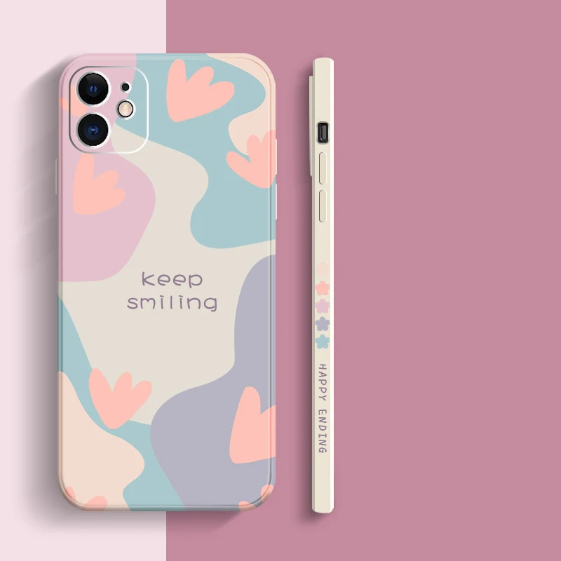 Colorful Cartoon Flower Silicone Shockproof Matte Phone Case