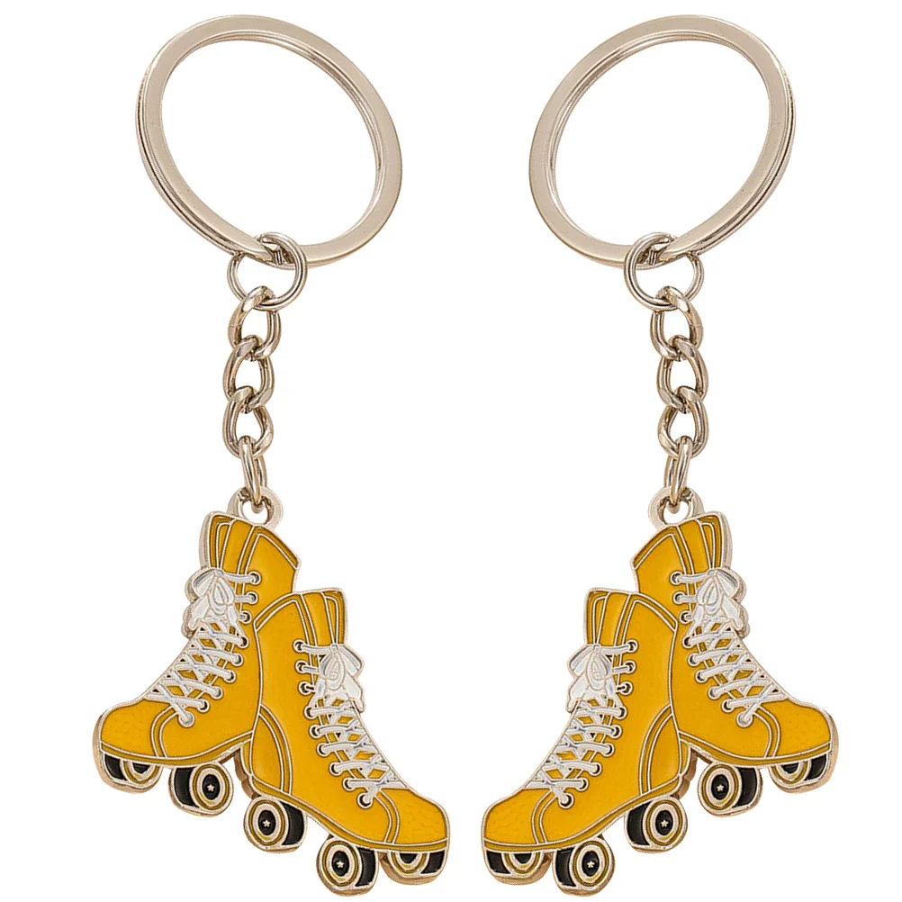 2Pcs Fashion Keychains Hanging Roller Skates Pendants Small Ice Skates Pendants Adorable Keychains