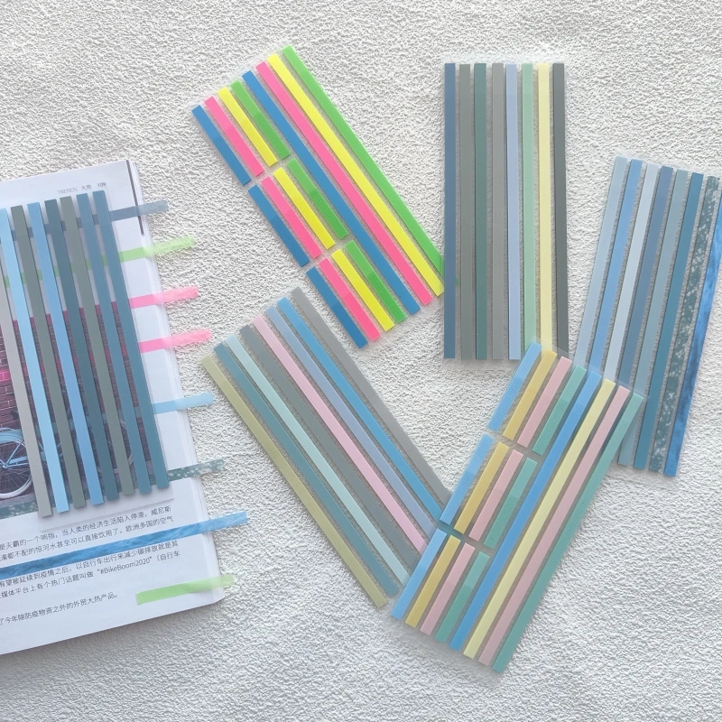 6Packs Stationery Bookmark Planner Stickers Self Adhesive Loose-leaf Memo Pad Page Markers Paper Flags Tabs Stickers Index 6