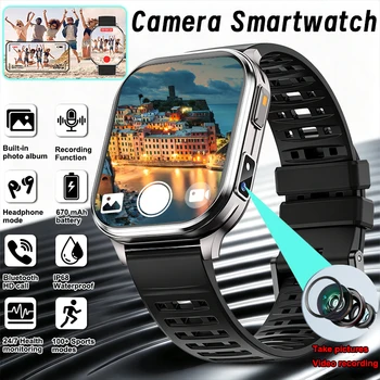 Nuovo Smartwatch 2026 con Fotocamera per Uomo e Donna, Registrazione Foto e Video, Monitoraggio Salute e Sport, Impermeabile IP68, Registrazione Chiamate