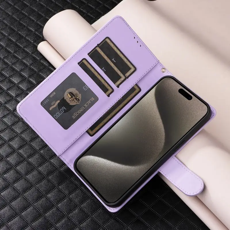 Coque de téléphone pour iPhone 16 15 14 13 12 11 Pro Max XR X XS Max 7 8 6 6S Plus Coque en cuir à rabat Portefeuille de luxe_voghion.com