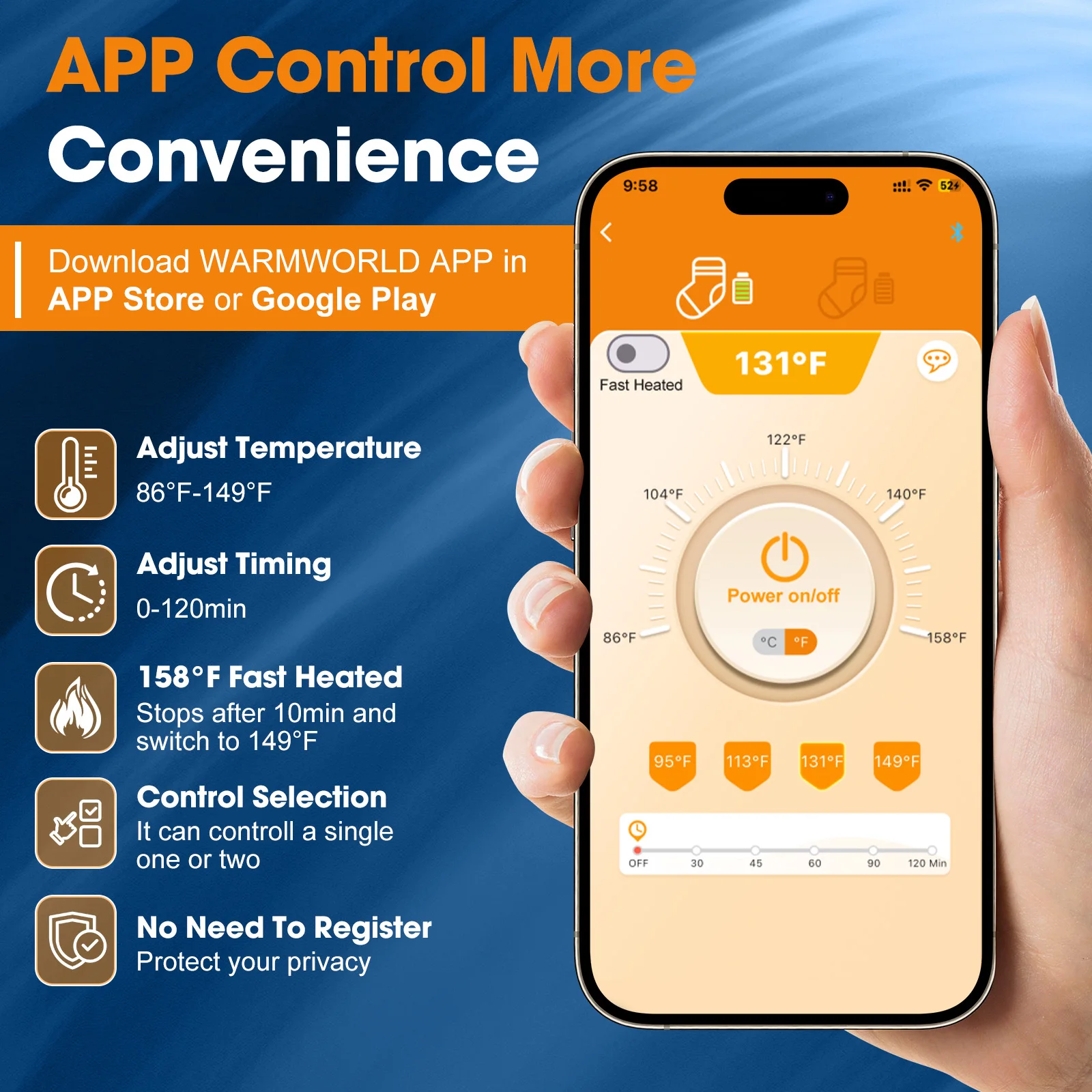 APP Control Heating Socks Rechargeable Anti-Cold Women Men Thermal Heated Foot Warmer Winter Warm Socks Outdoor Camping Ski