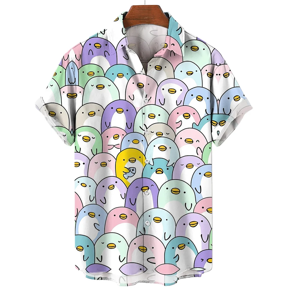 Shirts for Children Girl Clothes Short Sleeve Cartoon Cat Print Kids Summer Girls Blouses Lapel Button Outdoor Boy