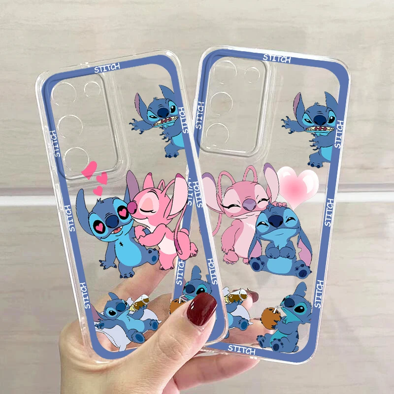 Angel Stitch Disney Love For Samsung A53 A52 A54 A13 A12 A32 A71 A33 A73 A72 A51 A23 A21S 5G Custodia Trasparente Per Telefono