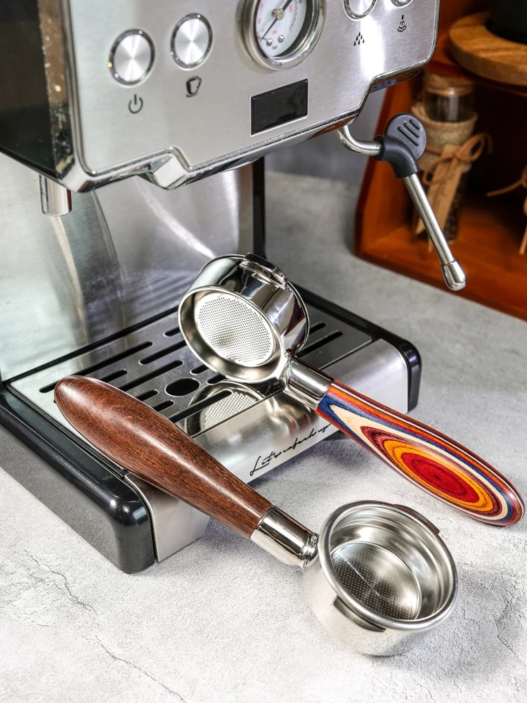 Normcore Portafiltro con doppio beccuccio da 58 mm con cestello, compatibile con E61, Flair 58, ECM, Rocket, Sanremo, Synesso, Slayer, VBM, manico in alluminio anodizzato