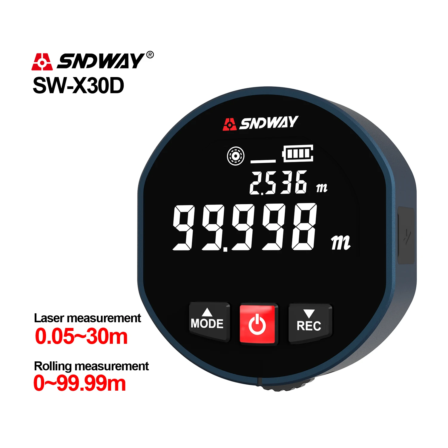 

Лазерный дальномер 0-99,999 м, USB sw x30d/30a