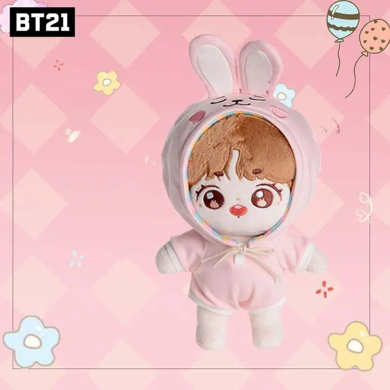 Korea K-Pop Bt21 Anime Plush Doll Cooky Chimmy Tata Shooky Rj Koya Mang  Kawaii Cos Clothing Idol Doll Plush Stuffed Toy Fan Gift