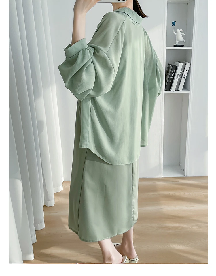 Green Pregnancy Summer Clothes Set Summer Fashion Chiffon Shirts+Strap Dress Maternity Twinset Pregnant Woman Dress with Cape